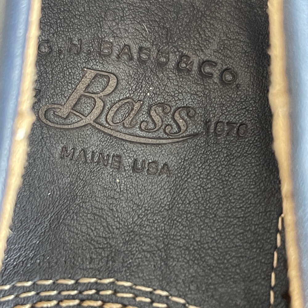 GH Bass Navy Leather Ballet Flats Size 9 Made in USA Classic Minimalist - Picture 3 of 5